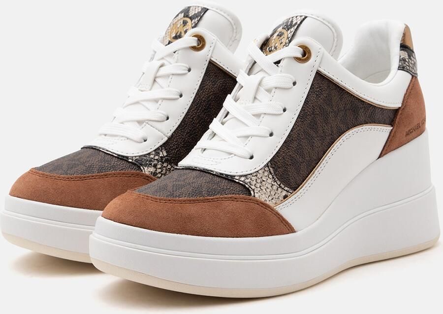 MICHAEL Kors Sneakers laag 'EMMY' karamel donkerbruin goud wit - Foto 4
