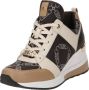 Michael Kors Georgie Trainer leren sneakers met sleehak bruin ecru - Thumbnail 2