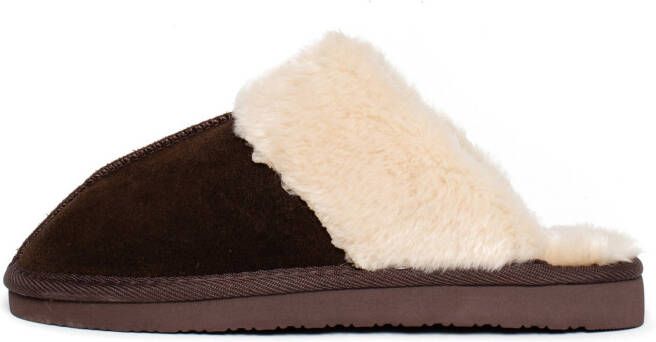 Minnetonka Huisschoenen 'Chesney Slide' crème bruin