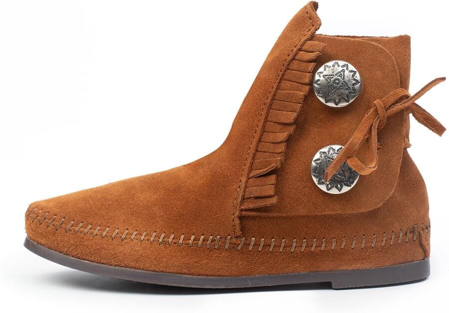 Minnetonka Enkellaarsje 'Two Button' cognac