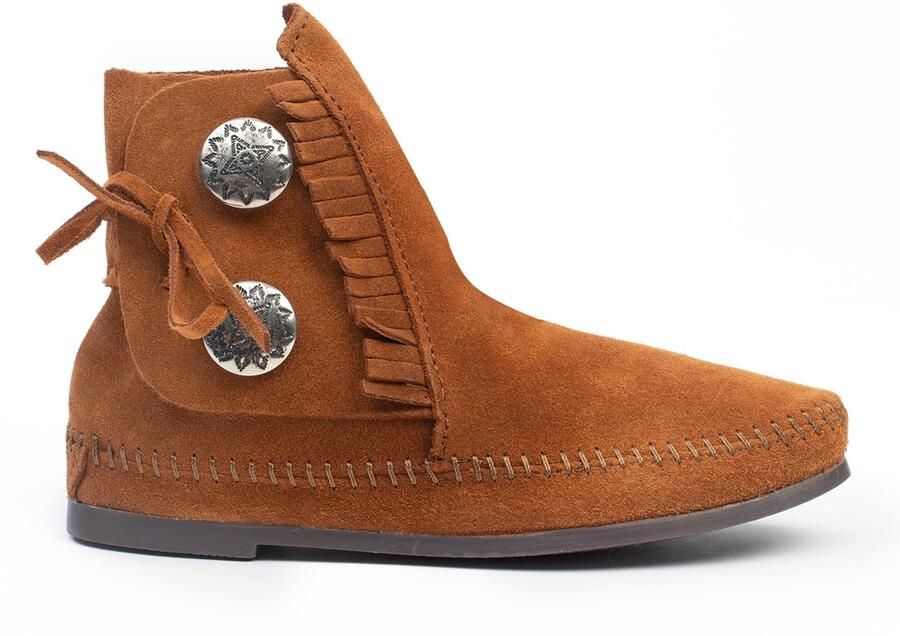 Minnetonka Enkellaarsje 'Two Button' cognac - Foto 3