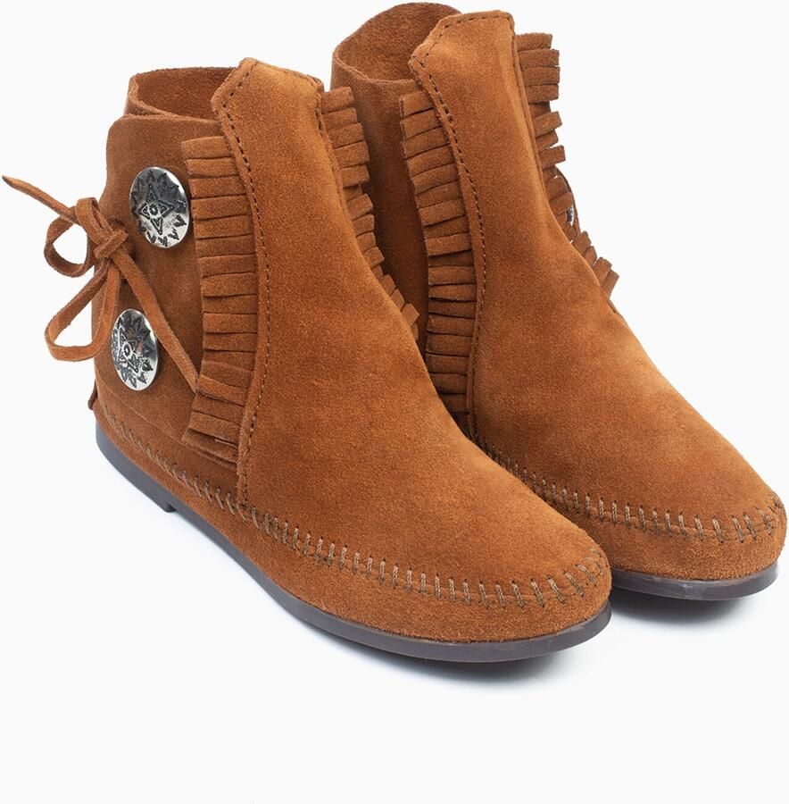 Minnetonka Enkellaarsje 'Two Button' cognac - Foto 2