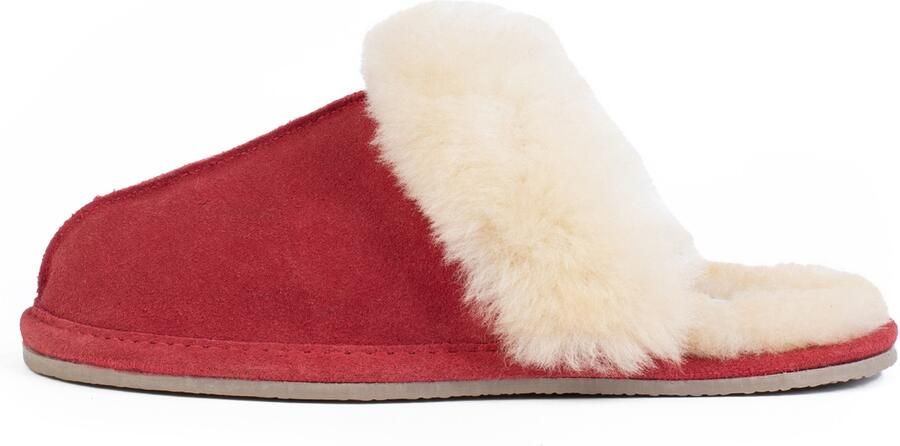Minnetonka Huisschoenen 'Sheepskin Slide' beige rood - Foto 1
