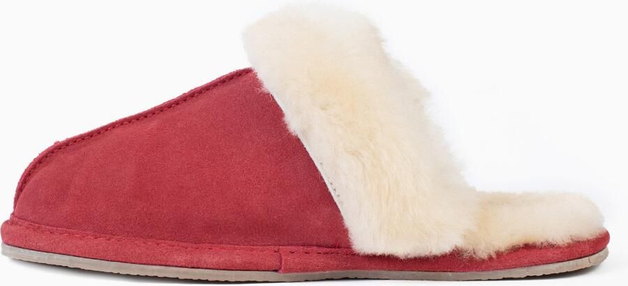 Minnetonka Huisschoenen 'Sheepskin Slide' beige rood - Foto 6