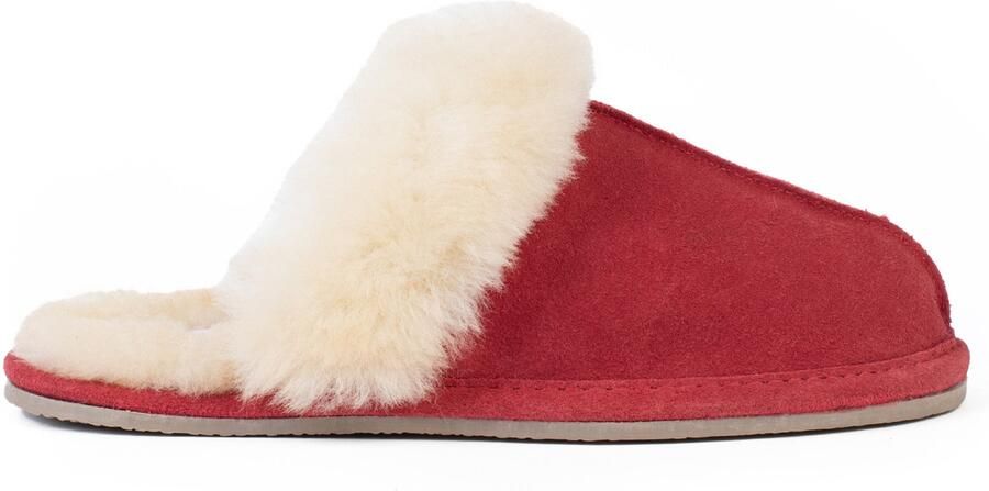 Minnetonka Huisschoenen 'Sheepskin Slide' beige rood - Foto 5