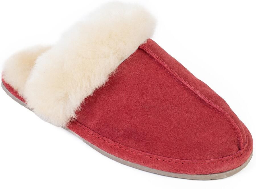 Minnetonka Huisschoenen 'Sheepskin Slide' beige rood - Foto 2