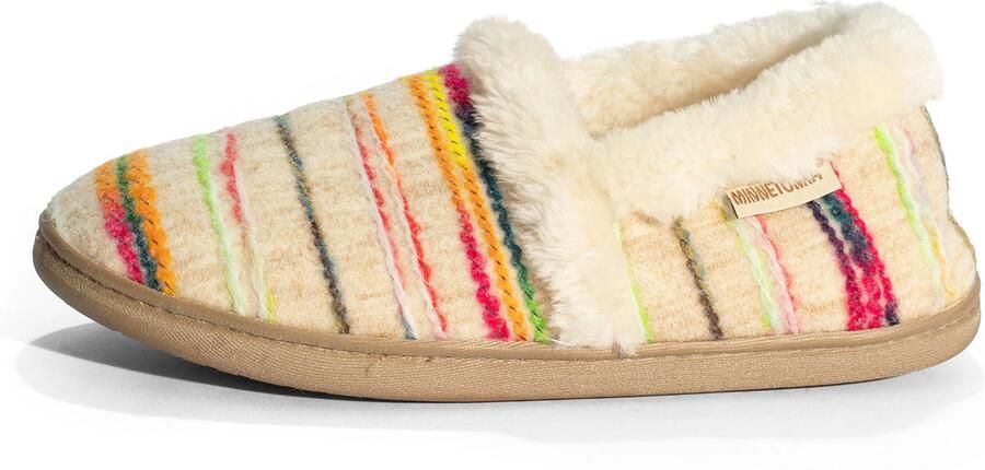 Minnetonka Instappers 'Dina' beige groen oranje pink