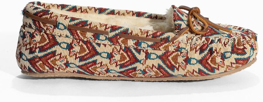 Minnetonka Mocassins 'Cally' beige kastanjebruin curry petrol - Foto 5