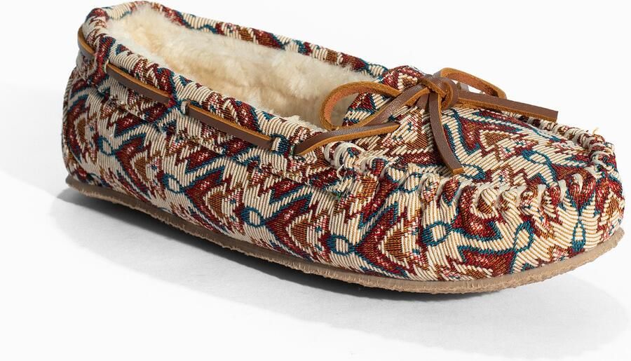 Minnetonka Mocassins 'Cally' beige kastanjebruin curry petrol - Foto 2