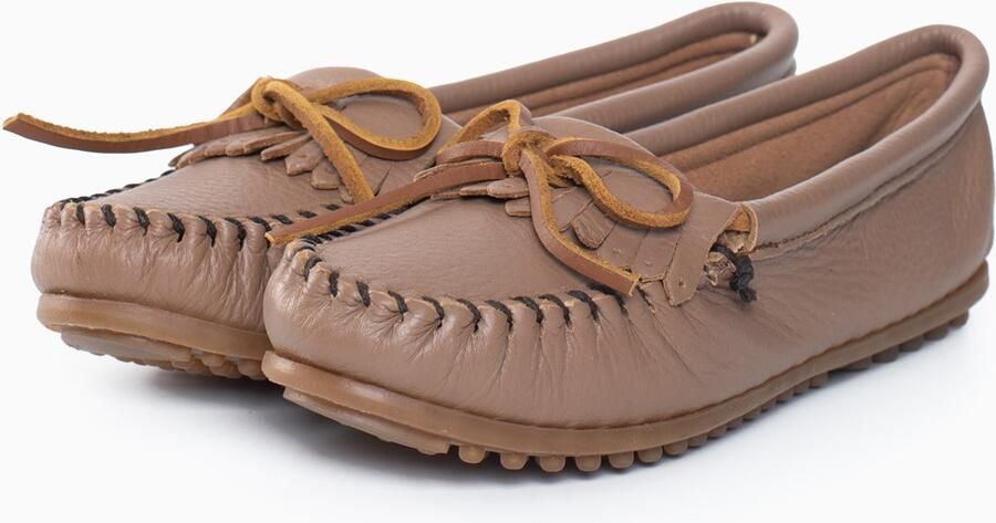 Minnetonka Mocassins 'Deerskin Kilty' lichtbruin - Foto 5