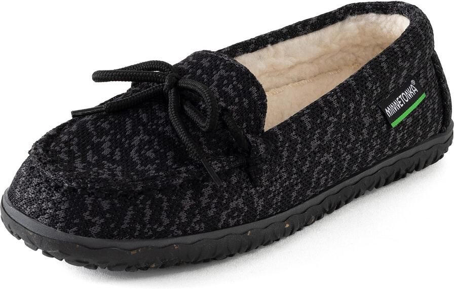 Minnetonka Mocassins 'Eco Oak' donkergrijs groen zwart wit