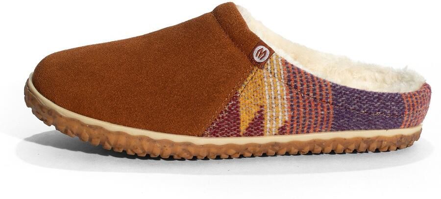 Minnetonka Muiltjes 'Tahoe' marine cognac geel lichtrood