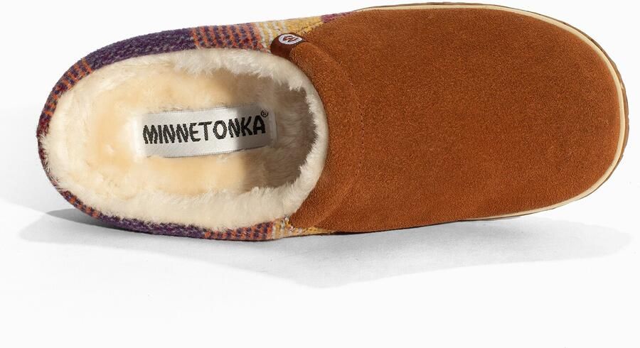 Minnetonka Muiltjes 'Tahoe' marine cognac geel lichtrood - Foto 3