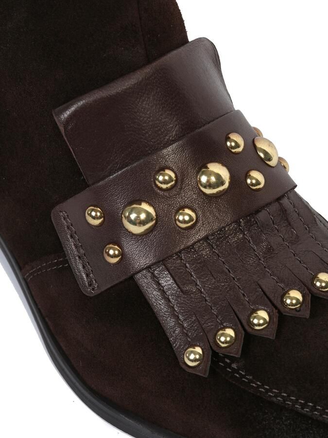 Mjus Cadore leren enkellaarsjes met studs donkerbruin - Foto 5