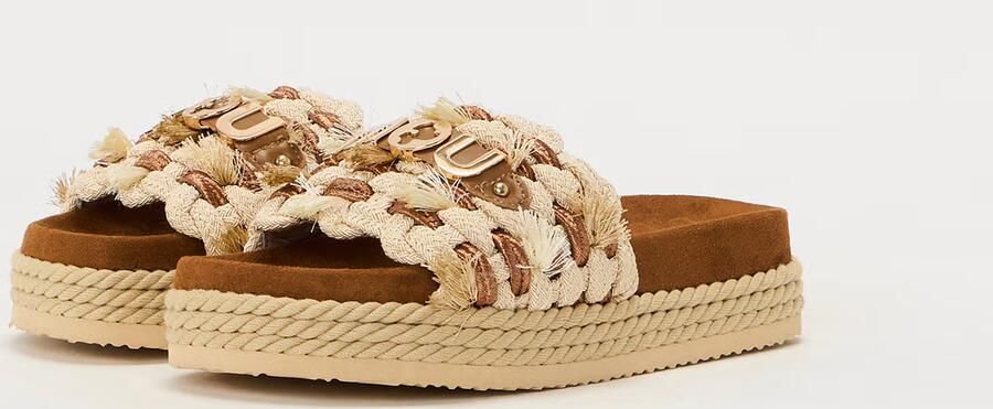 MOU Slippers Dames Monoband Rope Sandal Fringes Maat: 40 Materiaal: Raffia Kleur: Bruin - Foto 13
