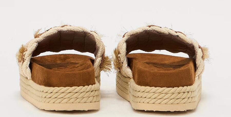 MOU Slippers Dames Monoband Rope Sandal Fringes Maat: 40 Materiaal: Raffia Kleur: Bruin - Foto 11