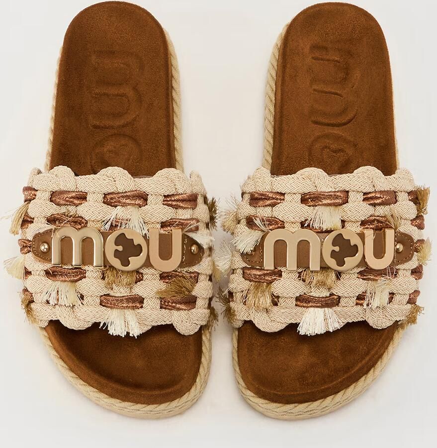 MOU Slippers Dames Monoband Rope Sandal Fringes Maat: 40 Materiaal: Raffia Kleur: Bruin - Foto 9