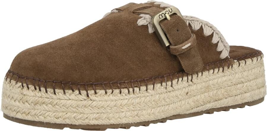 MOU Instappers Dames Jute Clog Plain Sue Maat: 39 Materiaal: Suède Kleur: Bruin - Foto 7