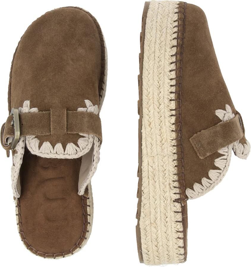 MOU Instappers Dames Jute Clog Plain Sue Maat: 39 Materiaal: Suède Kleur: Bruin - Foto 8