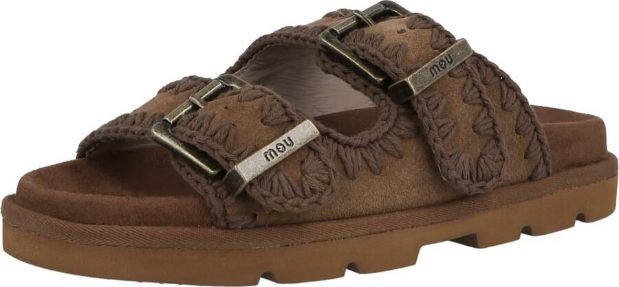 MOU Slippers Dames Low Bio Sandal 2buckles Monoch Maat: 39 Materiaal: Suède Kleur: Bruin - Foto 5