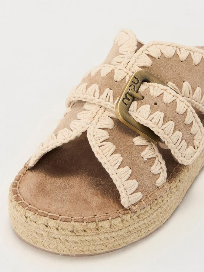 MOU Slippers Dames Jute Sandal Maat: 41 Materiaal: Suède Kleur: Beige - Foto 11