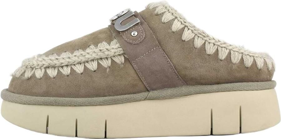 MOU Instappers Dames Bounce Clog Suède Beige - Foto 8