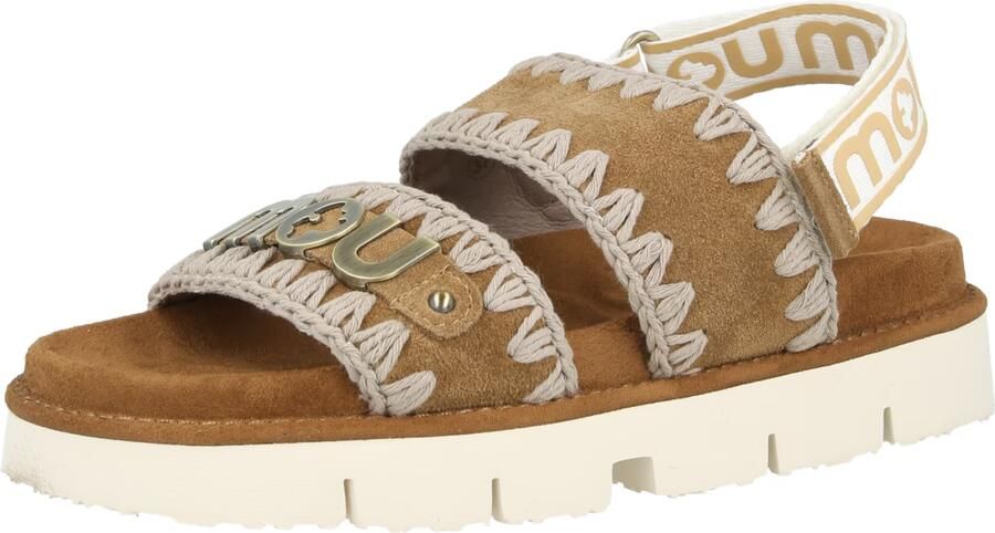 MOU Dames Platte sandalen Bio Sandal Back Strap Beige Suèdelook Plateauzool - Foto 6