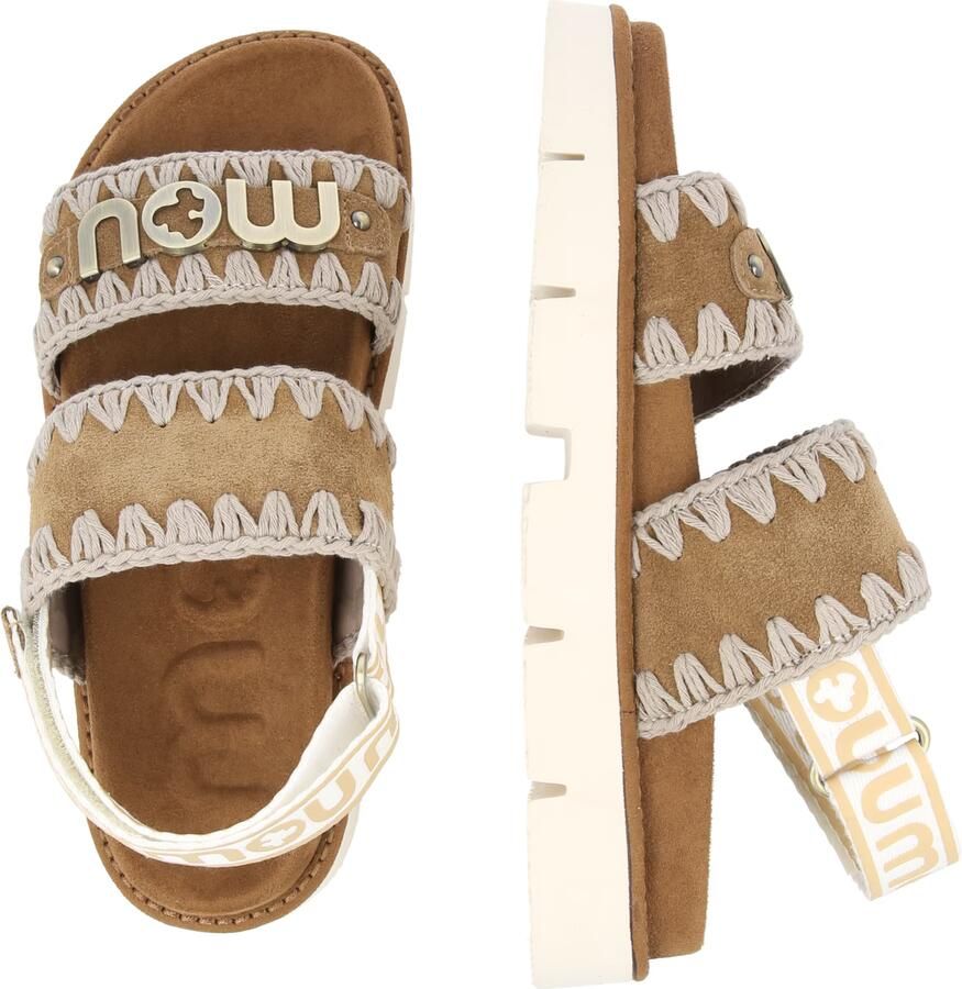 MOU Dames Platte sandalen Bio Sandal Back Strap Beige Suèdelook Plateauzool - Foto 7