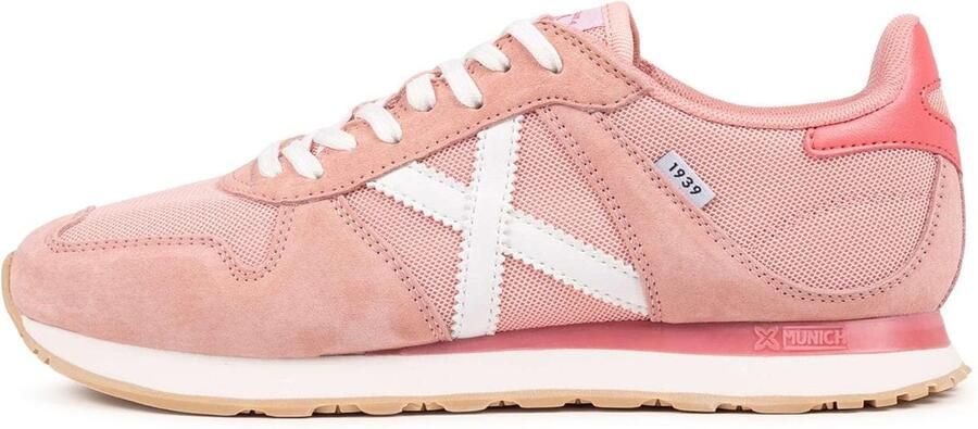 MUNICH Sneakers laag 'Massana' koraal oudroze wit