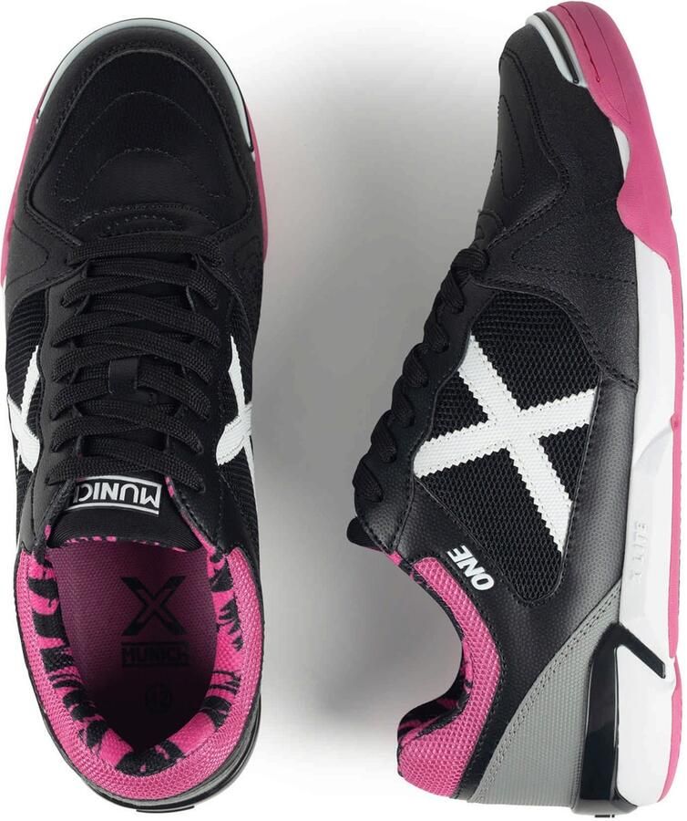MUNICH Sneakers laag 'ONE' lichtgrijs fuchsia zwart wit - Foto 2