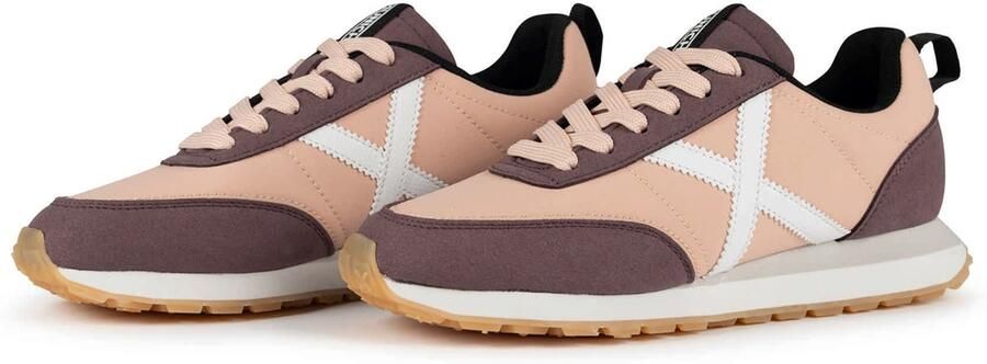 MUNICH Sneakers laag 'RUSH' donkerbruin pastelroze wit - Foto 7