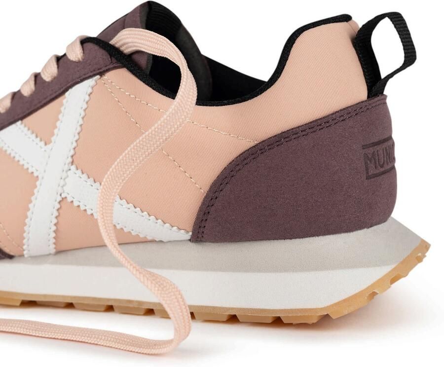 MUNICH Sneakers laag 'RUSH' donkerbruin pastelroze wit - Foto 3