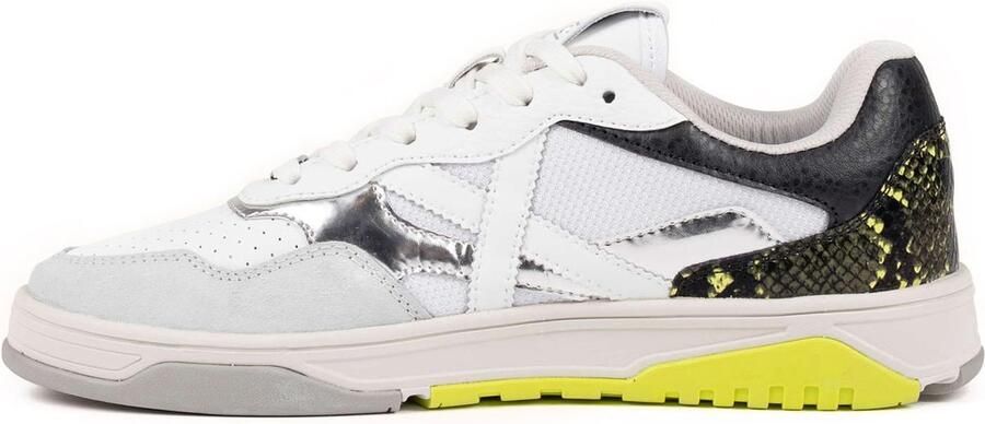MUNICH Sneakers laag 'Tennez' geel antraciet lichtgrijs offwhite
