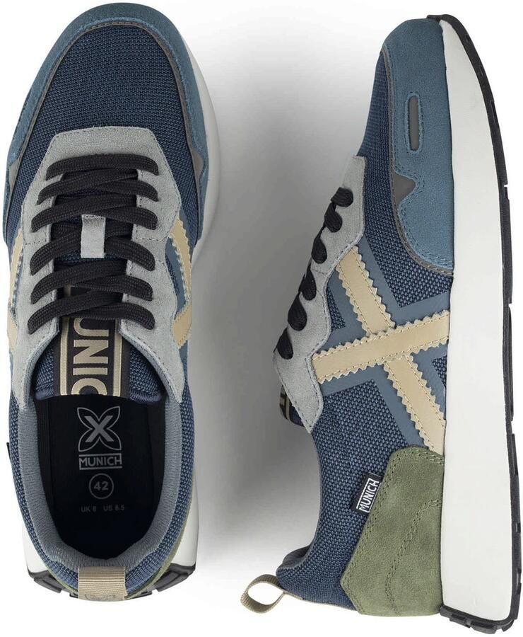 MUNICH Sneakers laag 'XEMINE' marine lichtgrijs olijfgroen - Foto 4