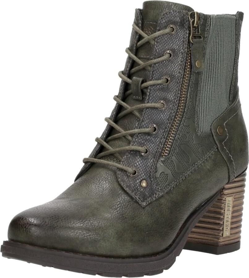 Mustang Veterschoenen Hak Veterschoenen Hak khaki - Foto 2