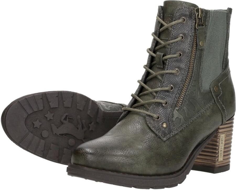 Mustang Veterschoenen Hak Veterschoenen Hak khaki - Foto 6