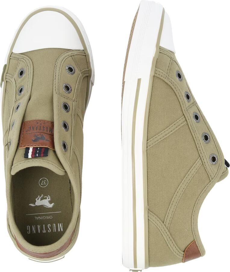 Mustang dames canvas sneaker kaki - Foto 3