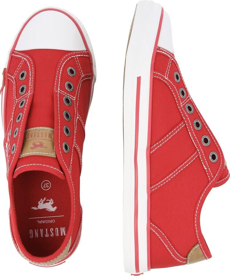 Mustang dames canvas sneaker rood - Foto 4