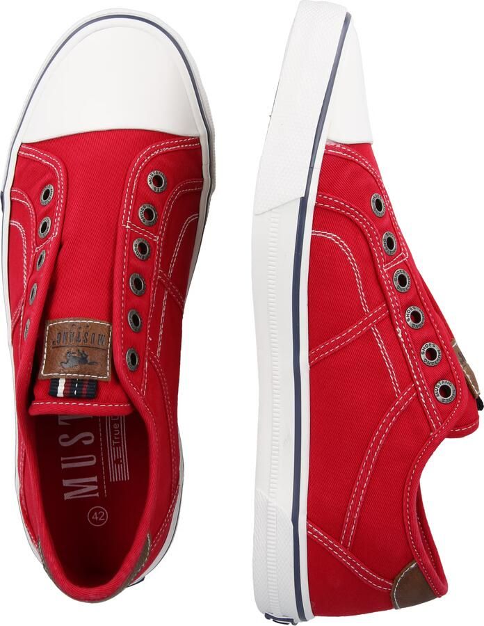 Mustang heren sneaker van canvas rood - Foto 3