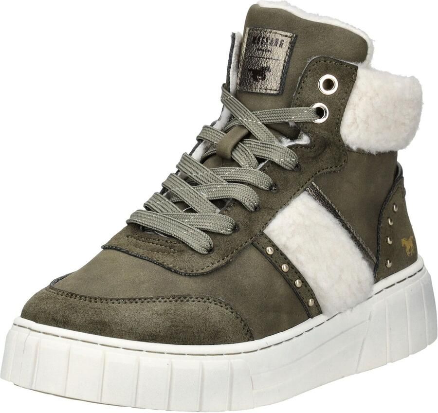 MUSTANG Sneakers hoog ecru kaki