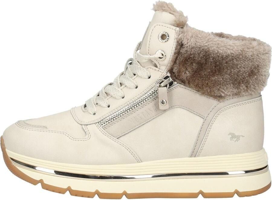 MUSTANG Sneakers hoog lichtbeige - Foto 5