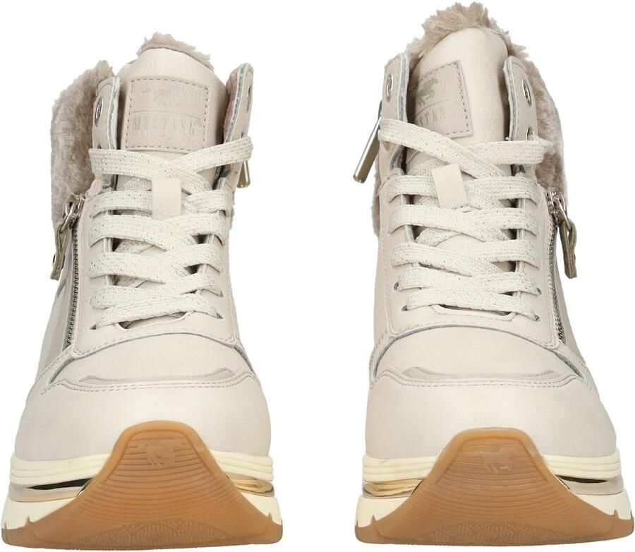 MUSTANG Sneakers hoog lichtbeige - Foto 3