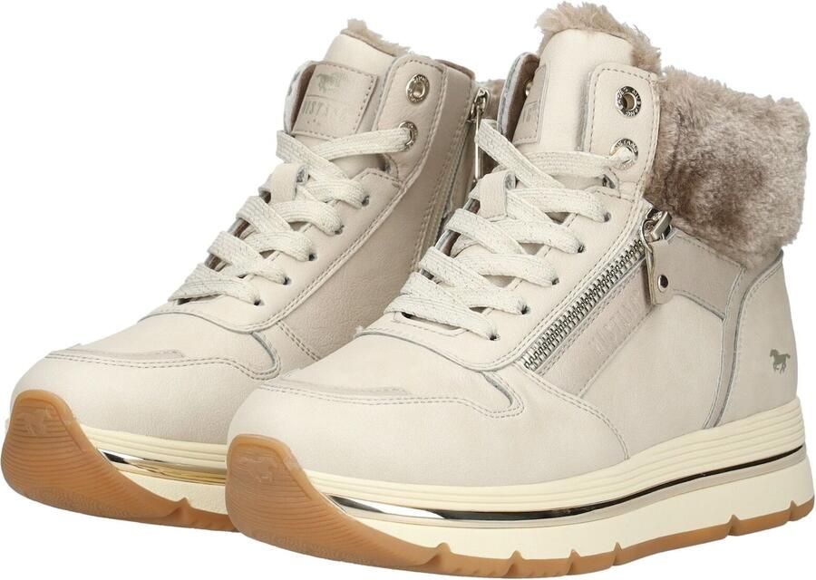 MUSTANG Sneakers hoog lichtbeige - Foto 6