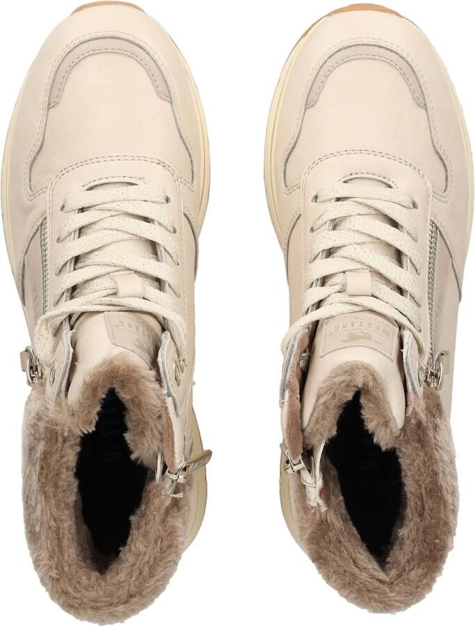 MUSTANG Sneakers hoog lichtbeige - Foto 4