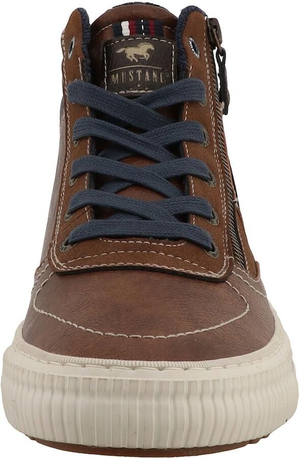 MUSTANG Sneakers hoog navy chocoladebruin - Foto 2