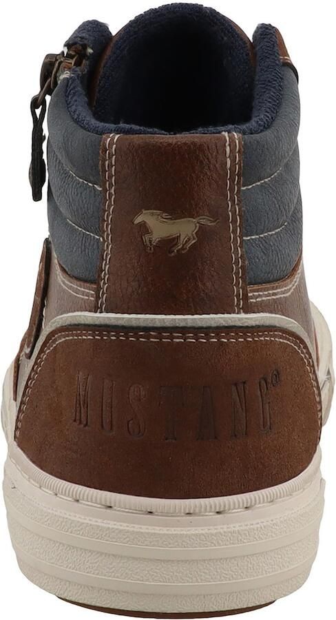 MUSTANG Sneakers hoog navy chocoladebruin - Foto 4