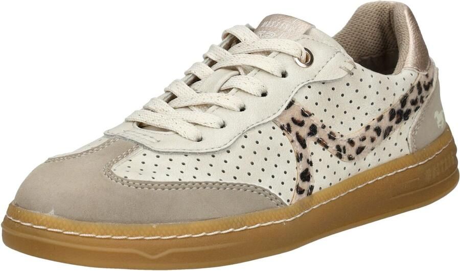 MUSTANG Sneakers laag beige brons zwart eierschaal
