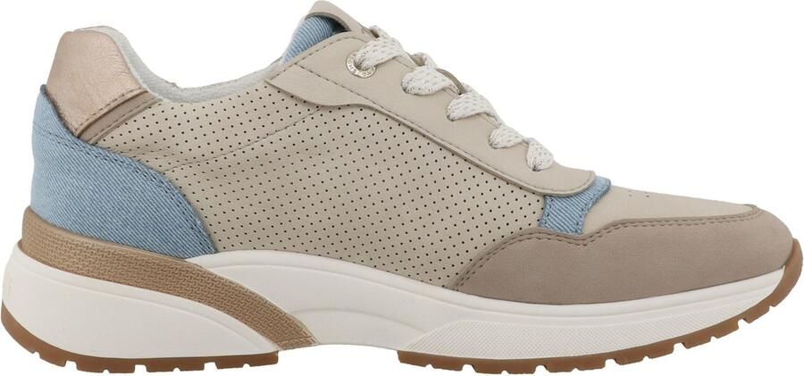 MUSTANG Sneakers laag beige donkerbeige blauw denim - Foto 5