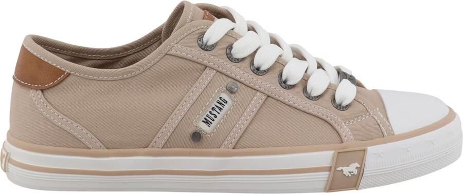 Mustang dames canvas sneaker beige - Foto 3