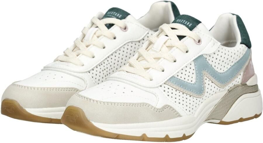 MUSTANG Sneakers laag beige smoky blue oudroze wit - Foto 5